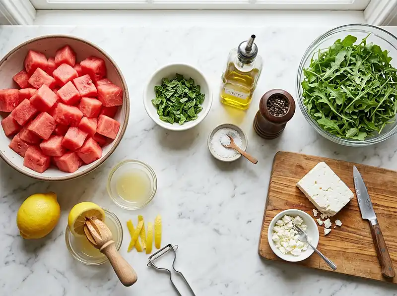 watermelon feta mint salad Ingredients
