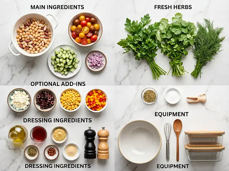 5 minute dense bean salad recipe Ingredients