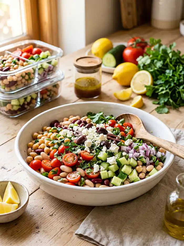 5 minute dense bean salad