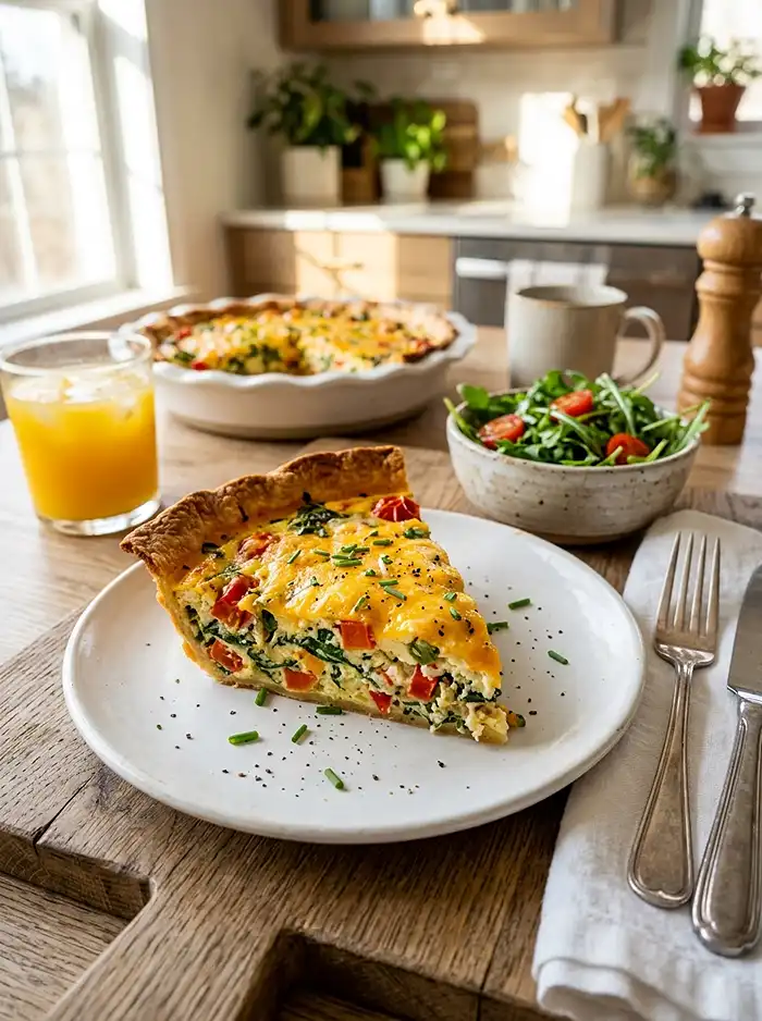 Easy cottage cheese wrap quiche