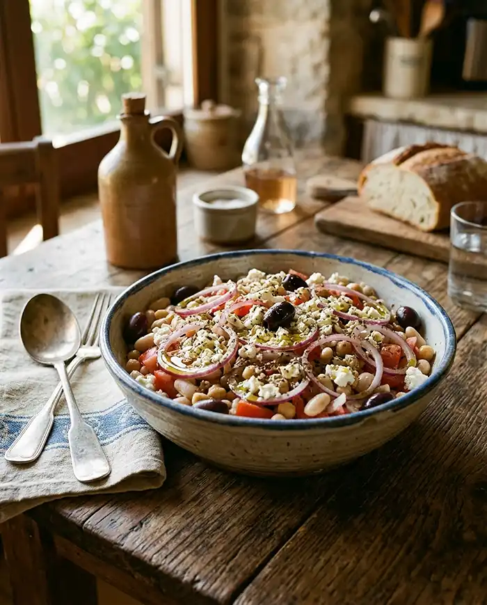 Healthy Dense Bean Salad Recipes 10 Greek dense bean salad recipe with feta, olives, and red onion. dense bean salad recipes