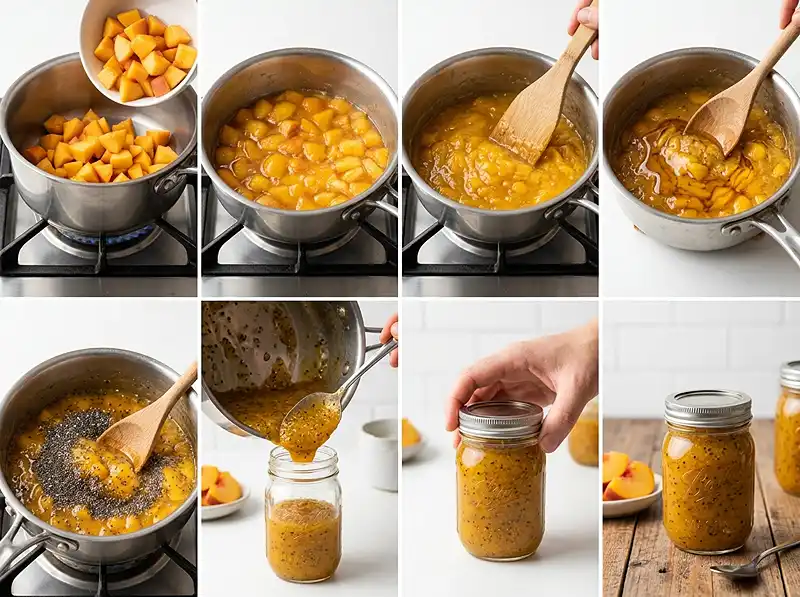 3-Ingredient Peach Chia Seed Jam 4 How to Make peach chia seed jam