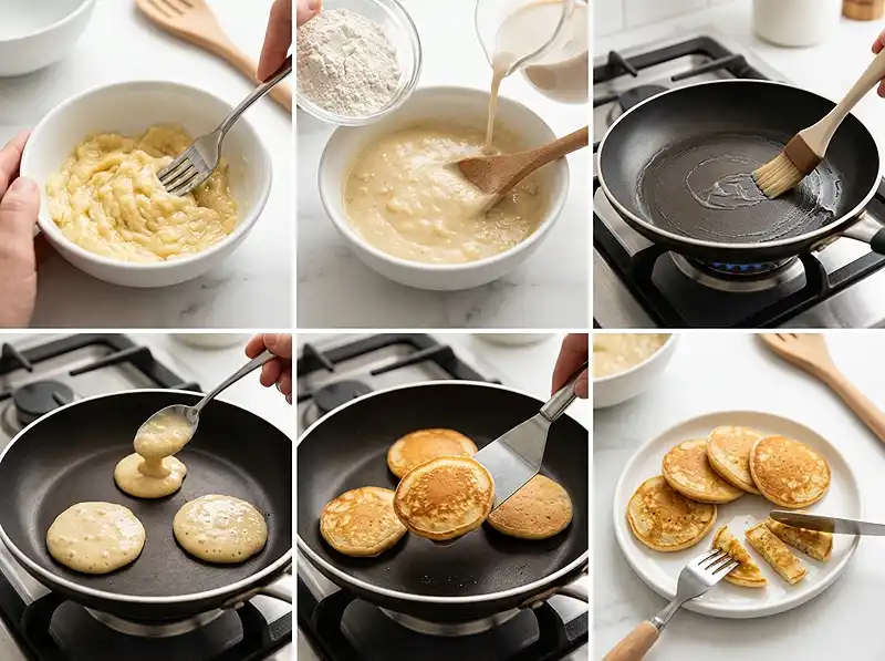 How to Make recipe for egg free pancakes​