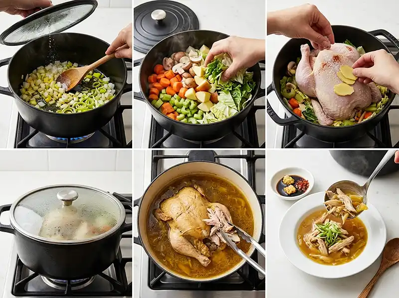How to make chicken soup recipe no water​