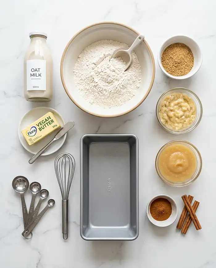 Main ingredients for vegan baking recipes