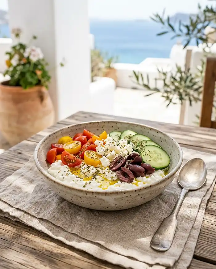 Best Cottage Cheese Bowls Recipes for Weight Loss 8 Mediterranean diet cottage cheese bowl with cucumber, kalamata olives and feta. cottage cheese bowls recipes for weight loss