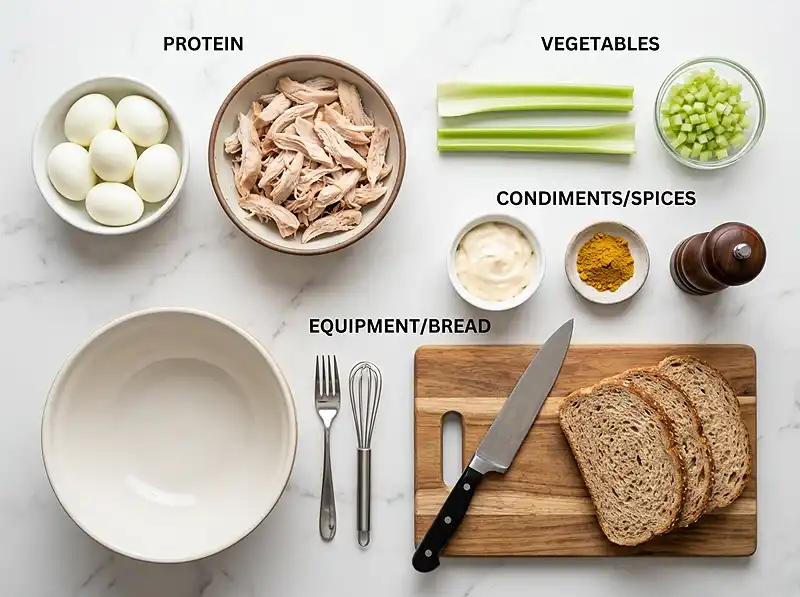 Chicken and Egg Salad Sandwich Recipe 3 chicken and egg salad sandwich recipe Ingreients