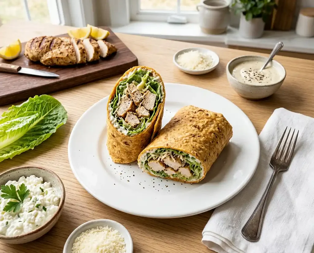 cottage cheese chicken wrap