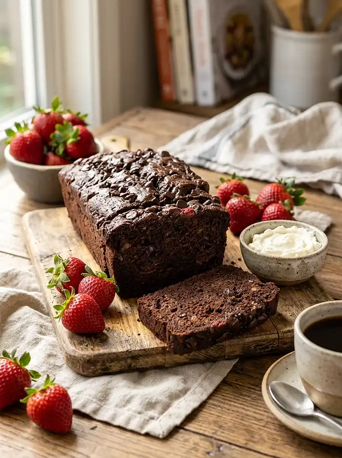 Double Chocolate Strawberry Banana Bread 5 double chocolate strawberry banana bread