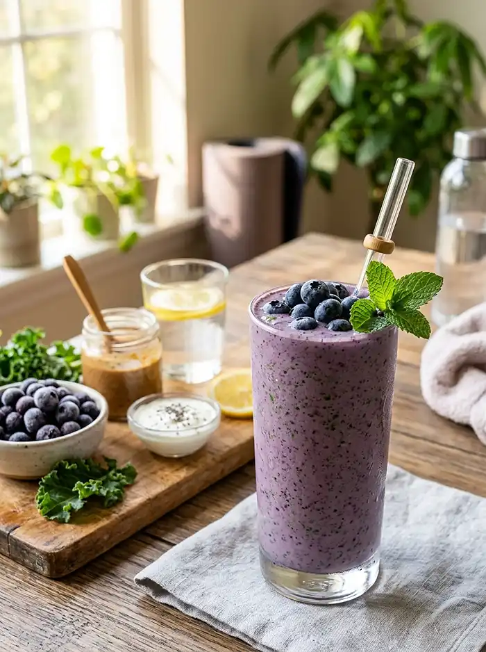 flat belly blueberry smoothie​ for weight loss