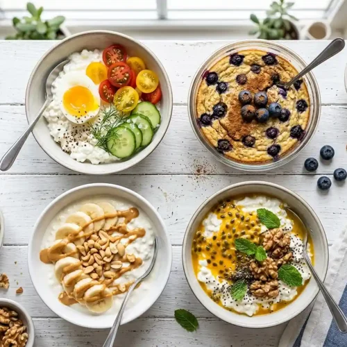 high protein cottage cheese breakfast bowl​
