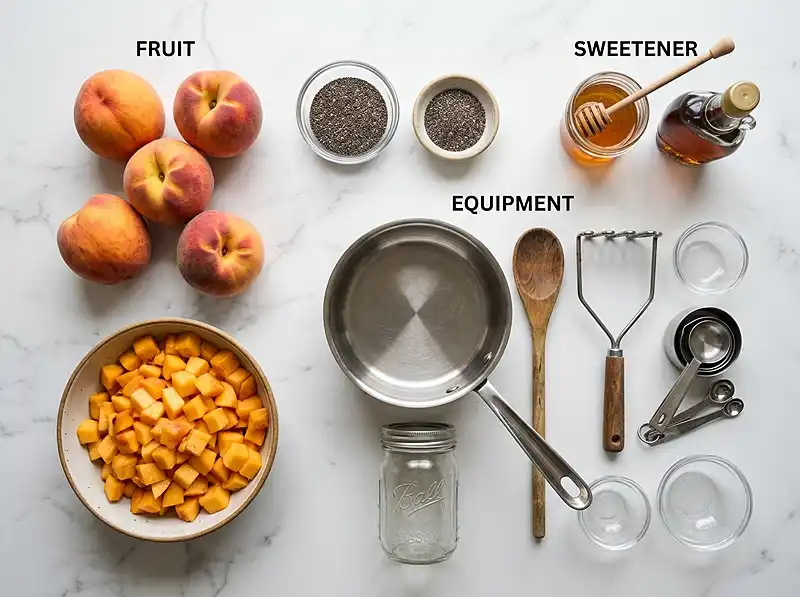 3-Ingredient Peach Chia Seed Jam 3 peach chia seed jam Ingredients