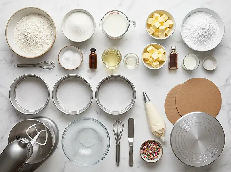 simple Ingredients for eggless vanilla cake recipe​