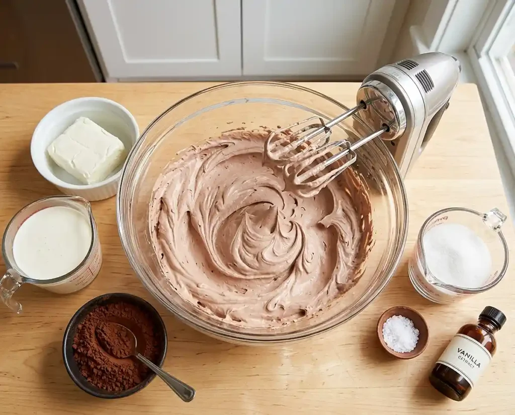 whipped chocolate cream cheese frosting​