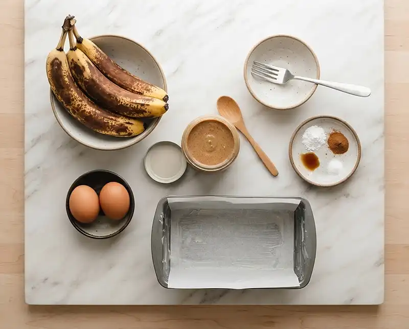 3 ingredients for banana bread without flour or oats​
