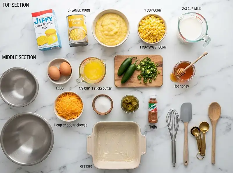 Hot Honey Jalapeño Cornbread Pudding 3 Hot Honey Jalapeño Cornbread Pudding Ingredients
