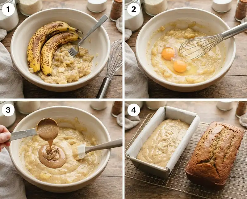 How to Make 3 ingredient banana bread without flour or oats​