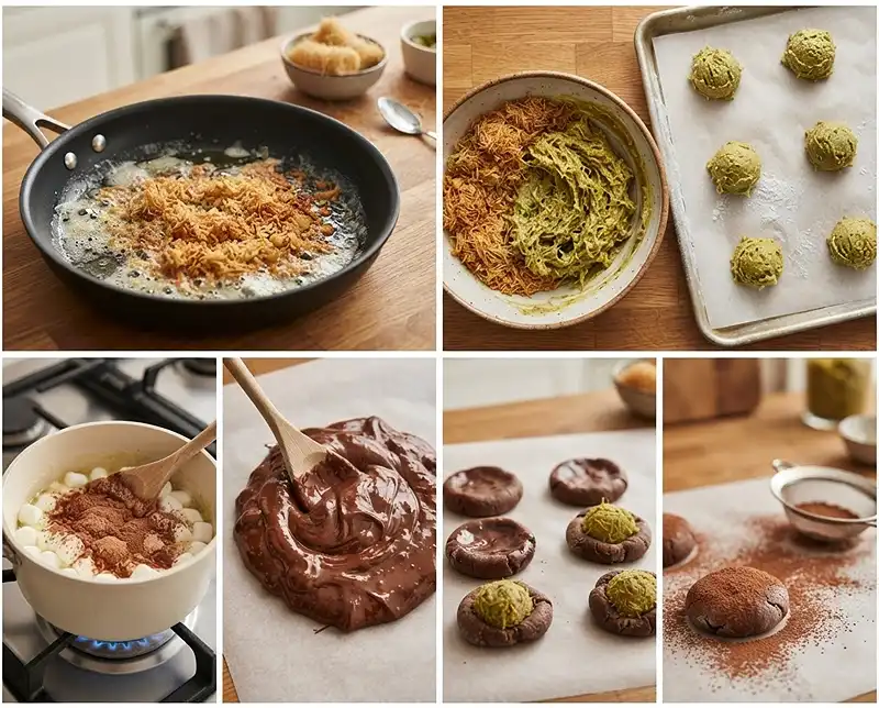 How to Make dubai chocolate flavor korean chewy cookie​