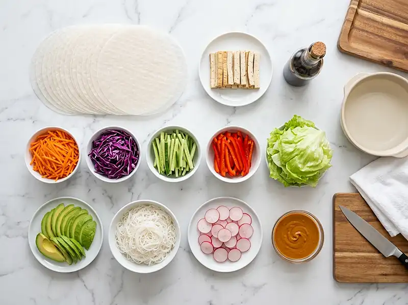Ingedients for Giant Bang Bang Summer Rolls