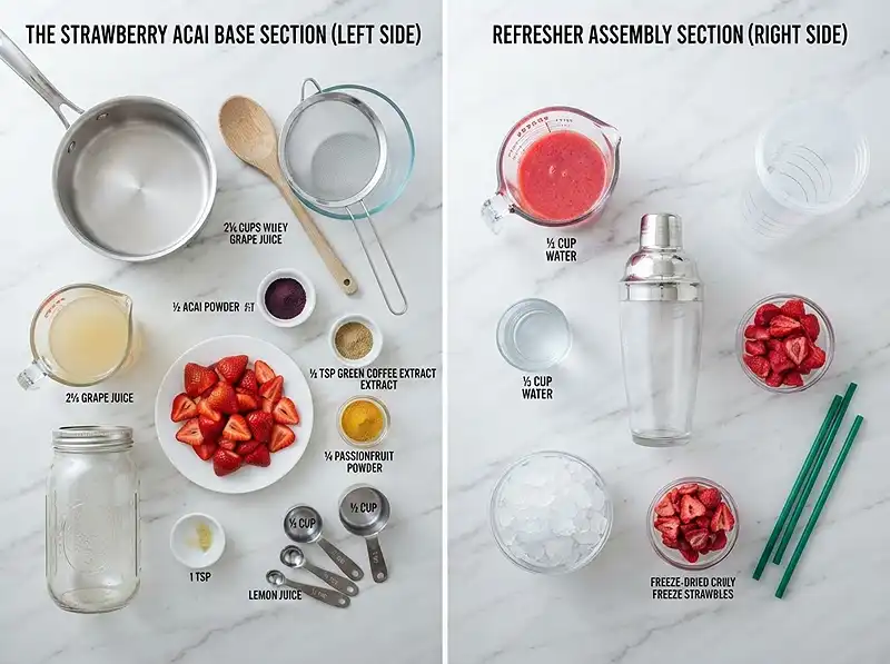 Strawberry Acai Energy Refresher 3 Ingredients for strawberry acai energy refresher_