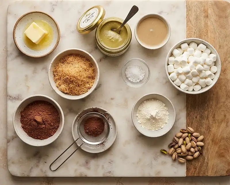 dubai chocolate chewy cookie korean recipe​ - Du-Jjon-Ku Ingredients