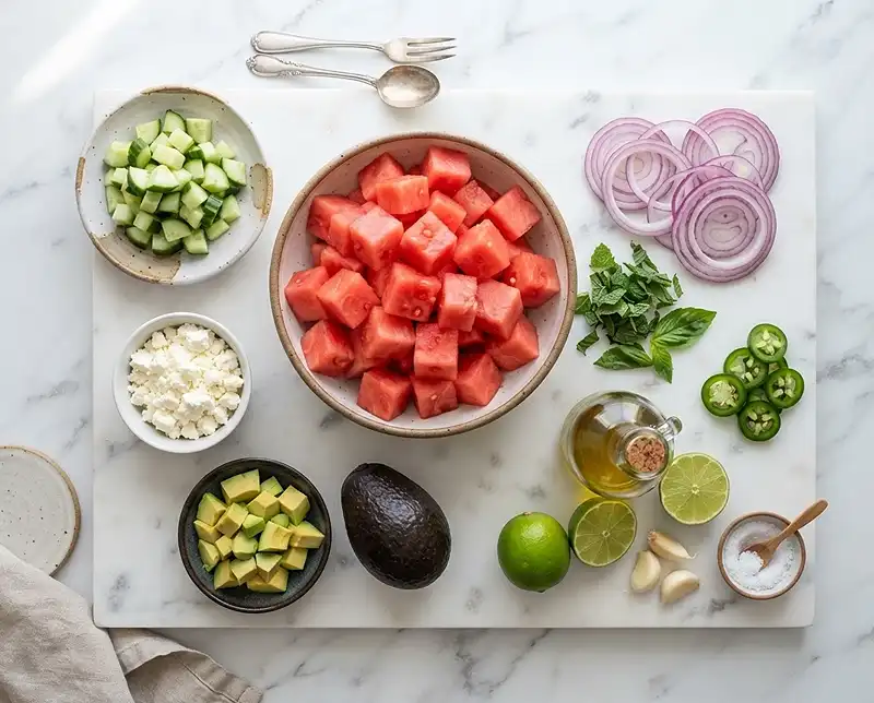 Feta Cheese Watermelon Salad Recipe 3 feta cheese watermelon salad recipe Ingredients