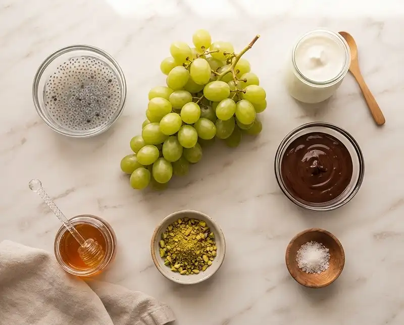 Frozen Grape Yogurt Bark 3 frozen grapes and frozen yogurt bark Ingredients