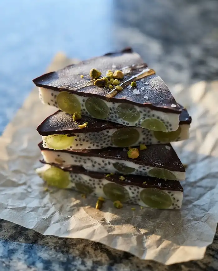 Frozen Grape Yogurt Bark 5 frozen grapes and frozen yogurt bark