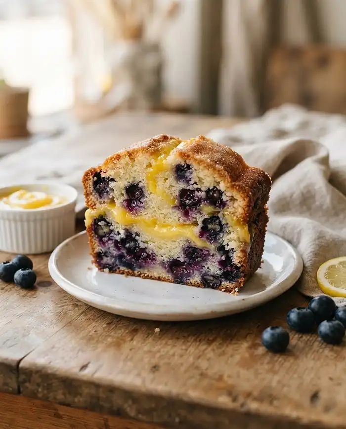 lemon curd and blueberry loaf cake
