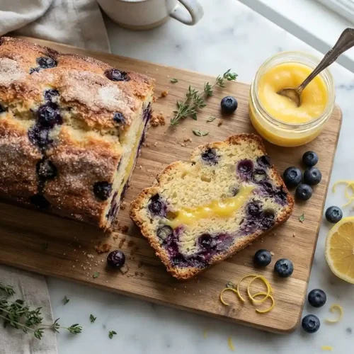 lemon curd blueberry loaf​
