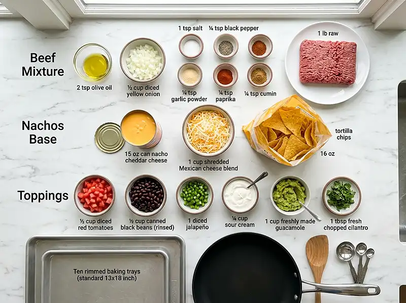 Sliding Sheet Pan Nachos 3 sheet pan sliding nachos_ Ingredients