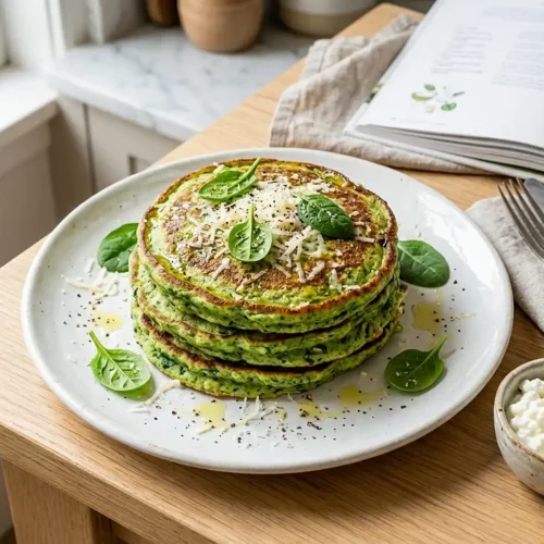Spinach Cottage Cheese Oat Pancakes 2 spinach cottage cheese oat pancakes
