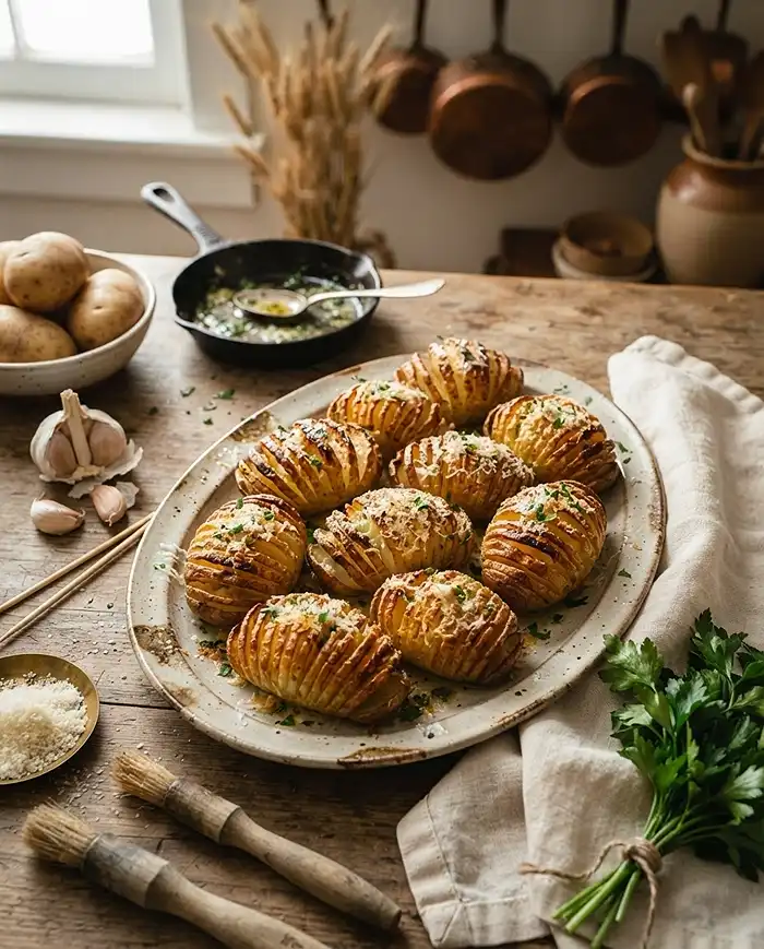 Crispy Parmesan Accordion Potatoes 5 Accordion Potatoes with Parmesan