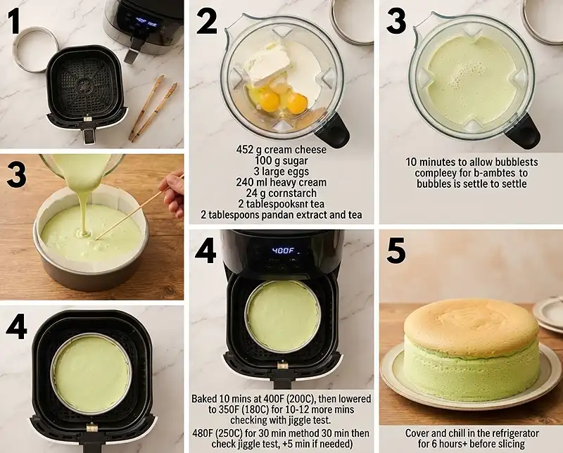 Air Fryer Japanese Cheesecake 4 How to Make air fryer japanese cheesecake