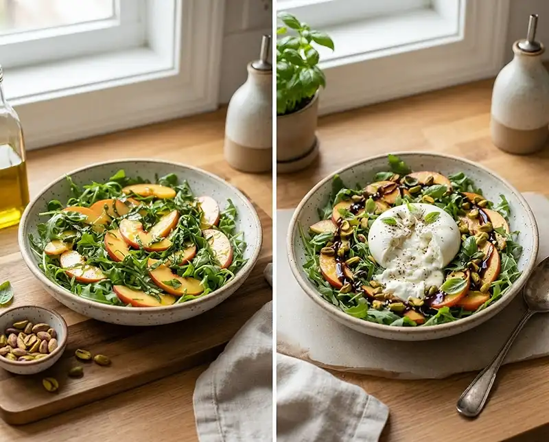 How to Make peach burrata salad