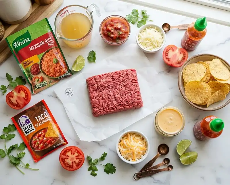 TikTok Swim Queso Beef and Rice 3 TikTok Swim Queso Beef and Rice Ingredients