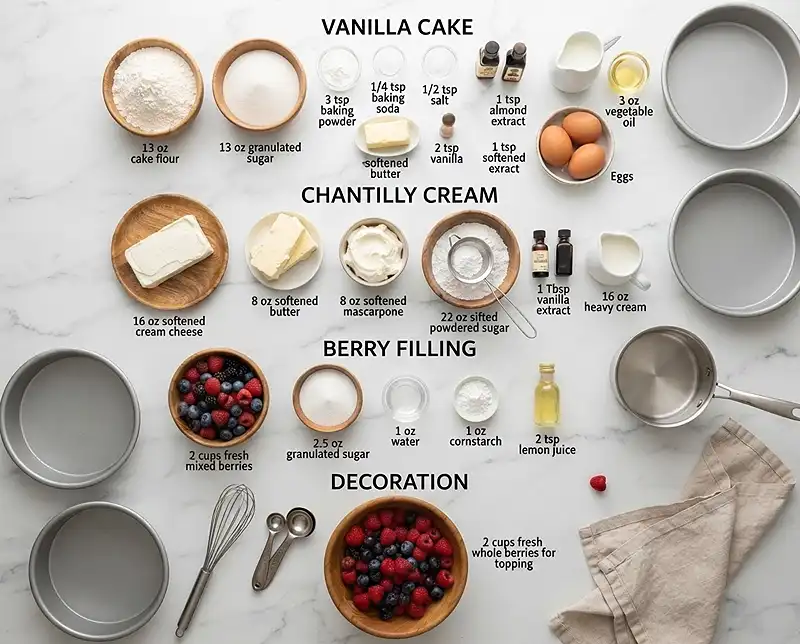 Berry Chantilly Cake Recipe 3 berry chantilly cake recipe Ingredients