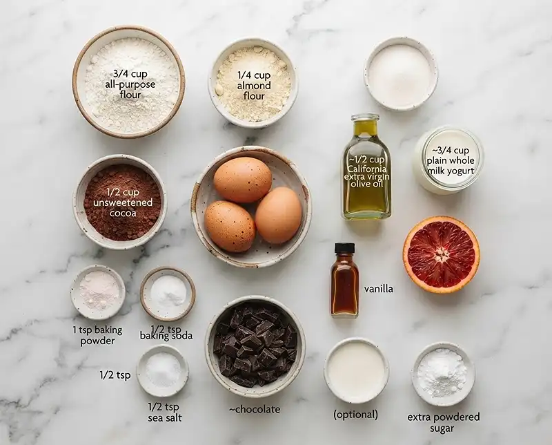 Italian Chocolate Olive Oil Cake 3 chocolate olive oil cake ciao italia Ingredients