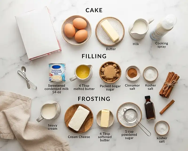 cinnamon roll poke cake Ingredients