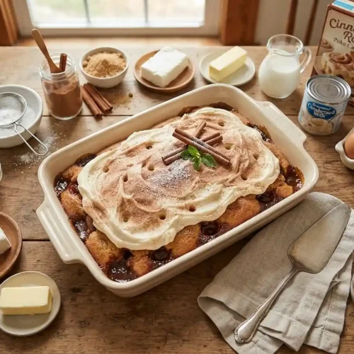 cinnamon roll poke cake recipe