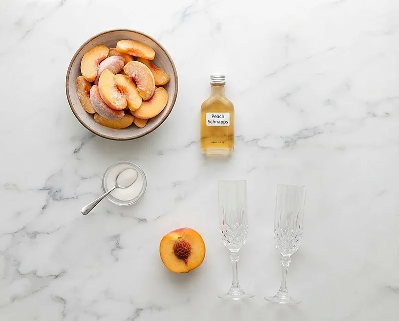 Frozen Peach Bellini Mocktail 3 peach bellini frozen Ingredients