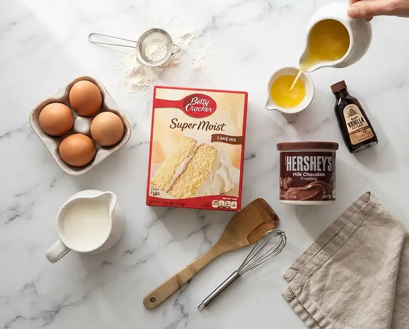 Viral Box Cake Recipe 3 viral box cake recipe Ingredients