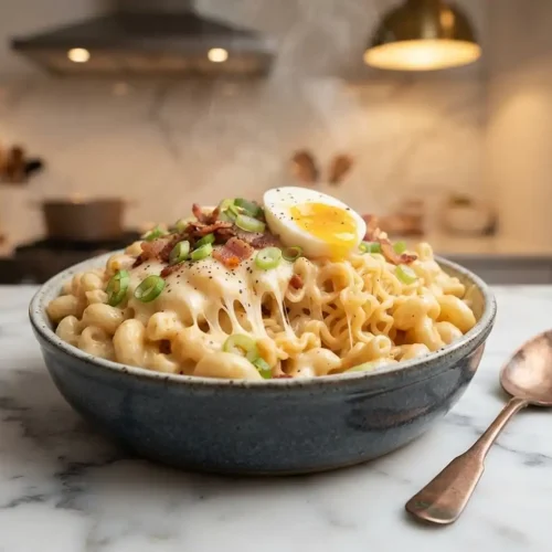 Easy buldak carbonara mac and cheese​
