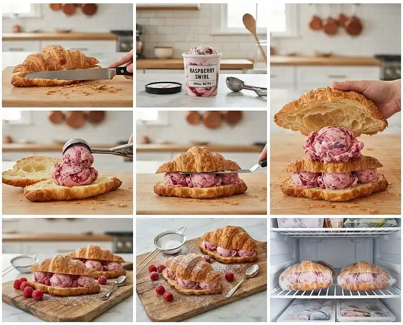 Raspberry Croissant Ice Cream Sandwich 4 How to Make Raspberry Croissant Ice Cream Sandwich