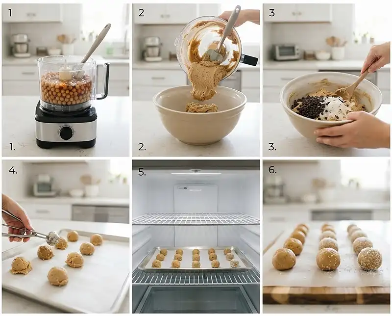 Chickpea Cookie Dough Energy Bites 4 How to make chickpea cookie dough energy bites