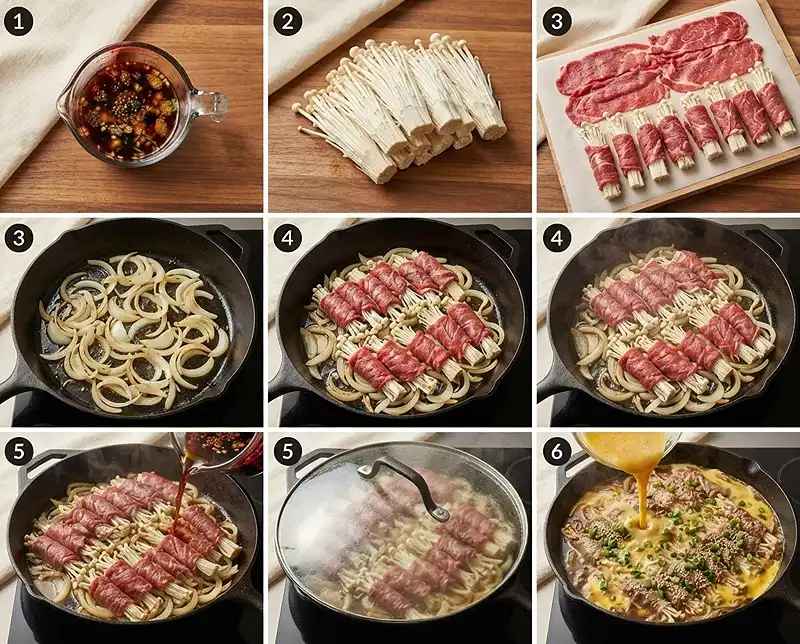 How to make enoki beef rolls recipe