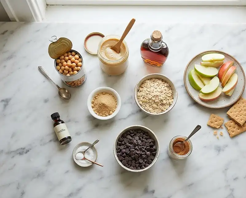 Chickpea Cookie Dough Recipe No Flour 3 Main ingredients for chickpea cookie dough recipe no flour