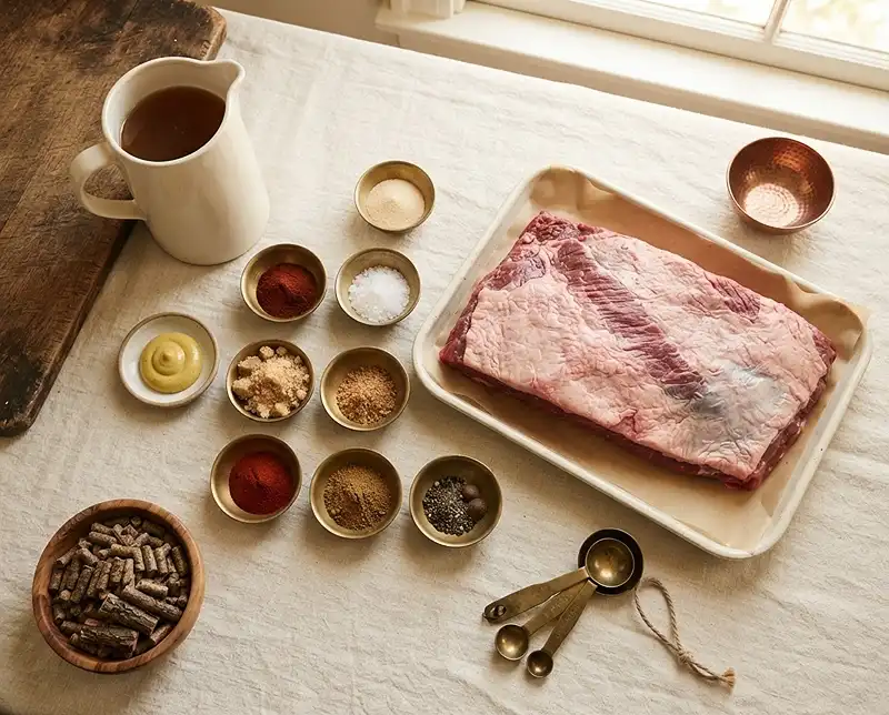 Main ingredients for traeger brisket flat recipe