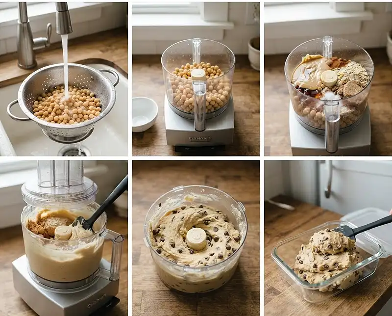 Chickpea Cookie Dough Recipe No Flour 4 Making chickpea cookie dough recipe no flour