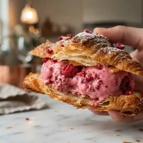 Raspberry Croissant Ice Cream Sandwich 2 Raspberry Croissant Ice Cream Sandwich Recipe